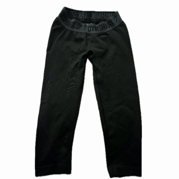 Gymshark Flex Cropped Leggings- BlackMarl/Charcoal - Picture 4 of 5